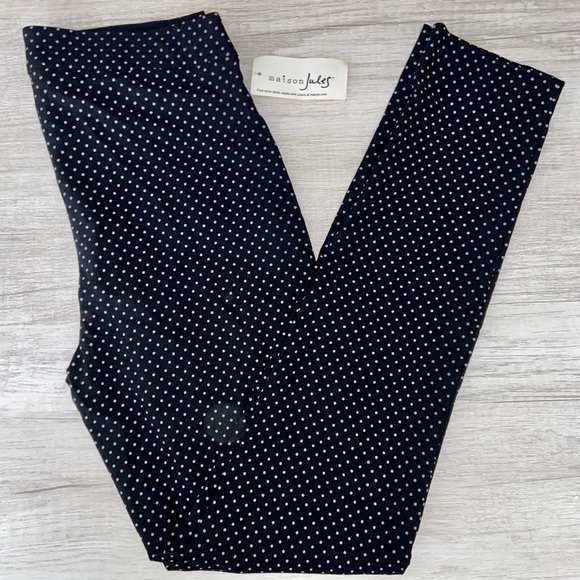 Maison Jules Mid-Rise Polka Dot Stretch Ankle Pant - Picture 3 of 8